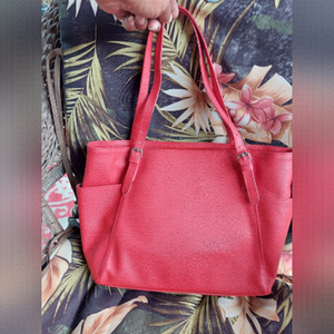 Cherry 🍒 Red Synthetic Shoulder Tote Bag